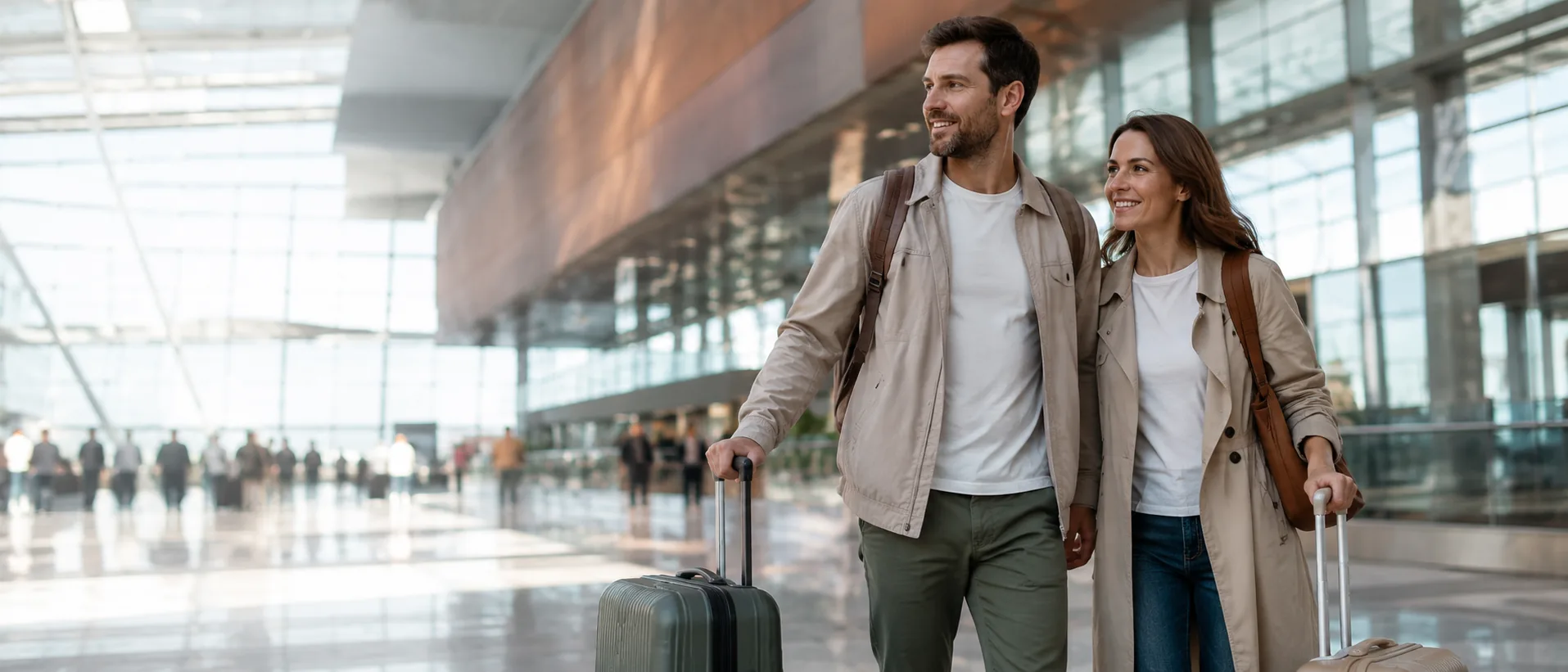 Junges Paar startet entspannt und gut vorbereitet in die Reise